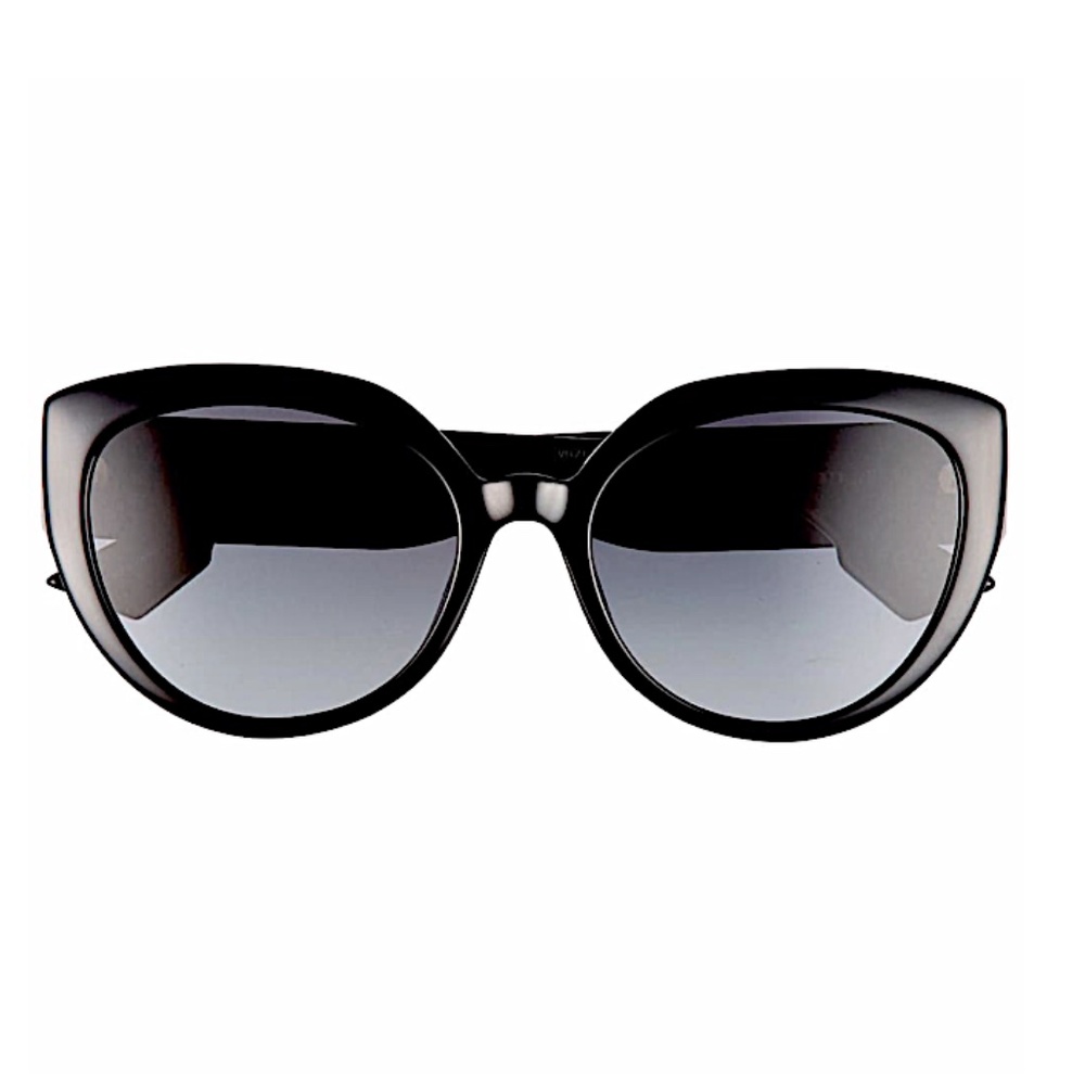 DIOR   F Round Sunglasses W/ Oversized Logo Temples In Black - Picture 5 of 5